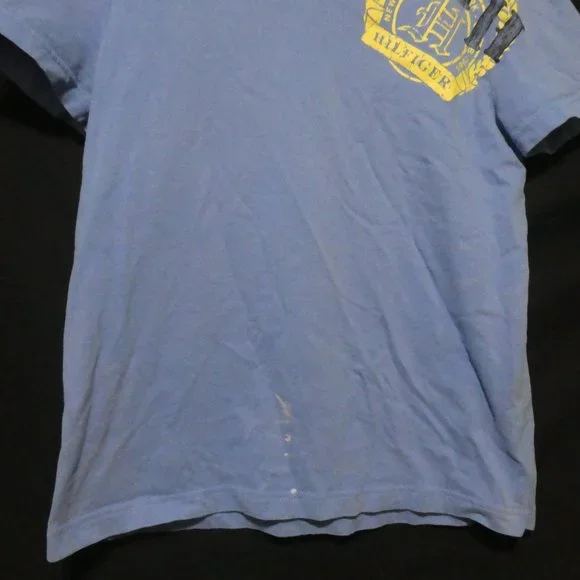 TOMMY HILFIGER | Custom Fit | medium | Light Blue Graphic Tee | 100% Cotton - Picture 8 of 13